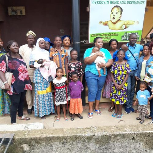 Visiting Oyedoyin Home and Orphanage to support mothers and children