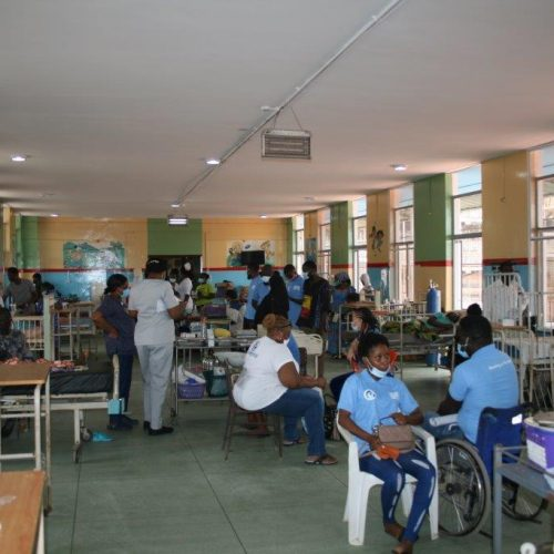 Inside a hospital ward during one of our medical outreach visits